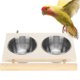 thumbnail image 4 of Comedero Para Loros, Soporte Para Comedero Para Loros, Accesorios Para Jaulas De Suministros Para Mascotas Para Pájaros, Alimentador De Agua Para Alimentos Para Alimentación De ANGGREK Cuenco doble, 4 of 8
