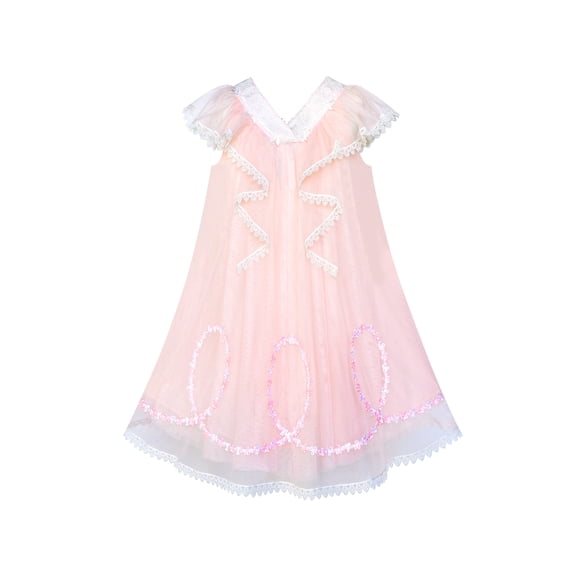 Girls Dress A-line Pink Ruffle Birthday Party 4 Years