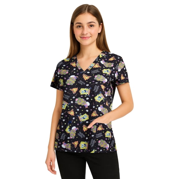COCO BRANDS Womens Scrubs - Peanuts Snoopy V-Neck Scrub Medical Uniform Scrub Top for Women (S-2XL)