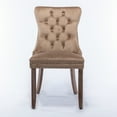 thumbnail image 4 of High-end Tufted Upholstered Dining Chair Set of 2, Classic Velvet Dining Chairs with  Pull and Solid Wood Legs, Modern Dining Room Chairs for Dining Room (khaki), 4 of 8