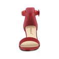 thumbnail image 2 of BLISSFUL STEP Women's Shoes Open Toe Block Heel Ankle Strap Sandals Red 9.5, 2 of 8