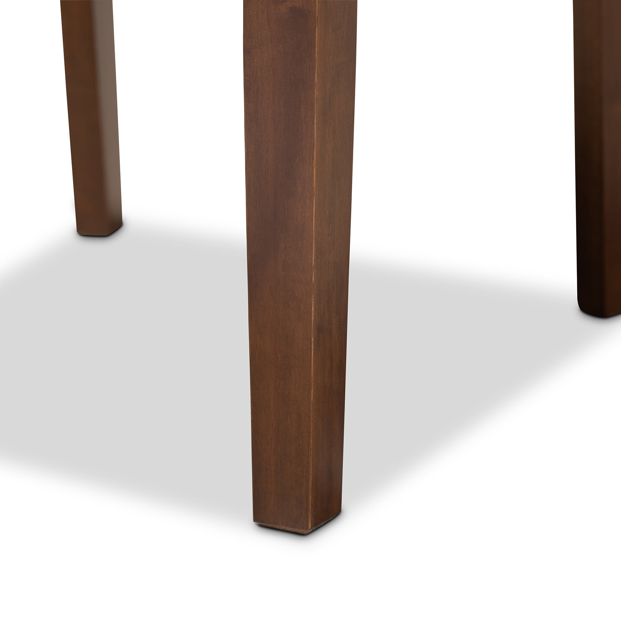 Baxton Studio Caron Modern and Contemporary Grey Fabric Upholstered Walnut Brown Finished 4-Piece Wood Dining Chair Set