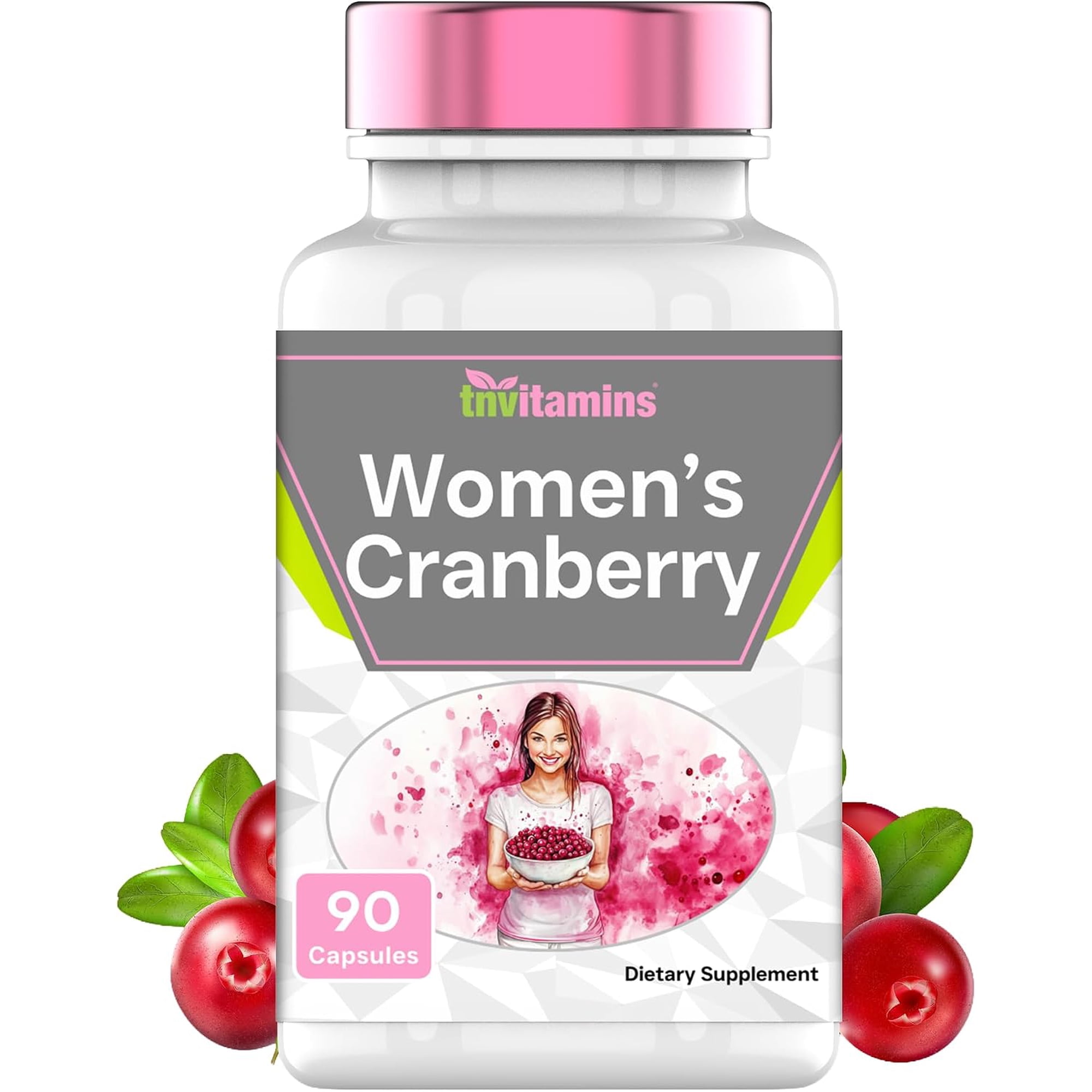 TNVitamins Cranberry Pills for Women Dietary Supplements with Urinary Tract Support Polyphenols Antioxidant Formula Non-GMO, 30000 mg, 90 Capsules