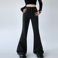 thumbnail image 2 of Inleife Women's Solid Color Pants Loose Straight Leg Wide Leg Casual Sports Pants Long Pants, 2 of 4