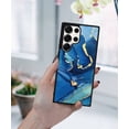 thumbnail image 5 of WIRESTER Shockproof Soft Rubber Cover Case for Samsung Galaxy S25 Ultra 6.8" 2025, Marble Gold And Blue, 5 of 5