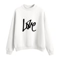 thumbnail image 1 of CEHVOM Femmes Mode Décontractée Imprimé Col Rond Ample Manches Longues Hauts Courts Blouse Chandails Sans Capuche Liquidation, 1 of 5