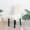 thumbnail image 2 of Chair Covers for Dining Room Set of 4 Pack Stretch Ivory Chair Slipcovers for Parson Chairs 4 Pieces Washable Removable, 2 of 6