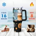 thumbnail image 4 of Cartoon Halloween Pumpkin 40 oz Tumbler with Handle Rust Resistant Coffee Travel Mug Modern Cafe Tumblers for Spring Summer Birthday Christmas, 4 of 7
