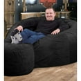 thumbnail image 3 of Ultimate Sack 5000 5-Foot Bean Bag Chair Oversized Foam Lounger, Charcoal Fur Cover, 3 of 7