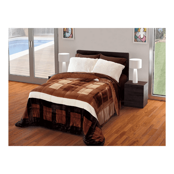 Cobertor Borrega Noruega DORMIREAL Color Marrón Tamaño Matrimonial