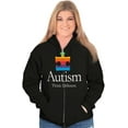 thumbnail image 4 of Autism Puzzle Piece Think Different Zip Up Hoodie Men's Women's Brisco Brands S, 4 of 6