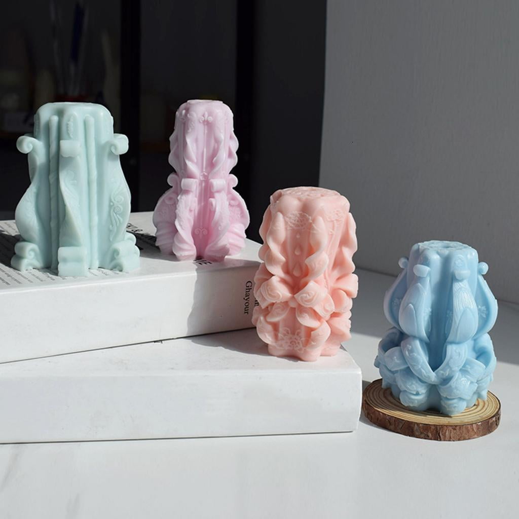 3D Cylinder Scented Candle Mold Silicone Mold for Candle Making Resin Gypsum