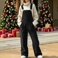 thumbnail image 2 of QIYAGBSA Corduroy Overalls for Women Adjustable Straps Wide Leg Pockets Bib Front Jumpsuit Loose Fit Casual Fall Winter Full Length Trousers for Everyday Wear, 2 of 7