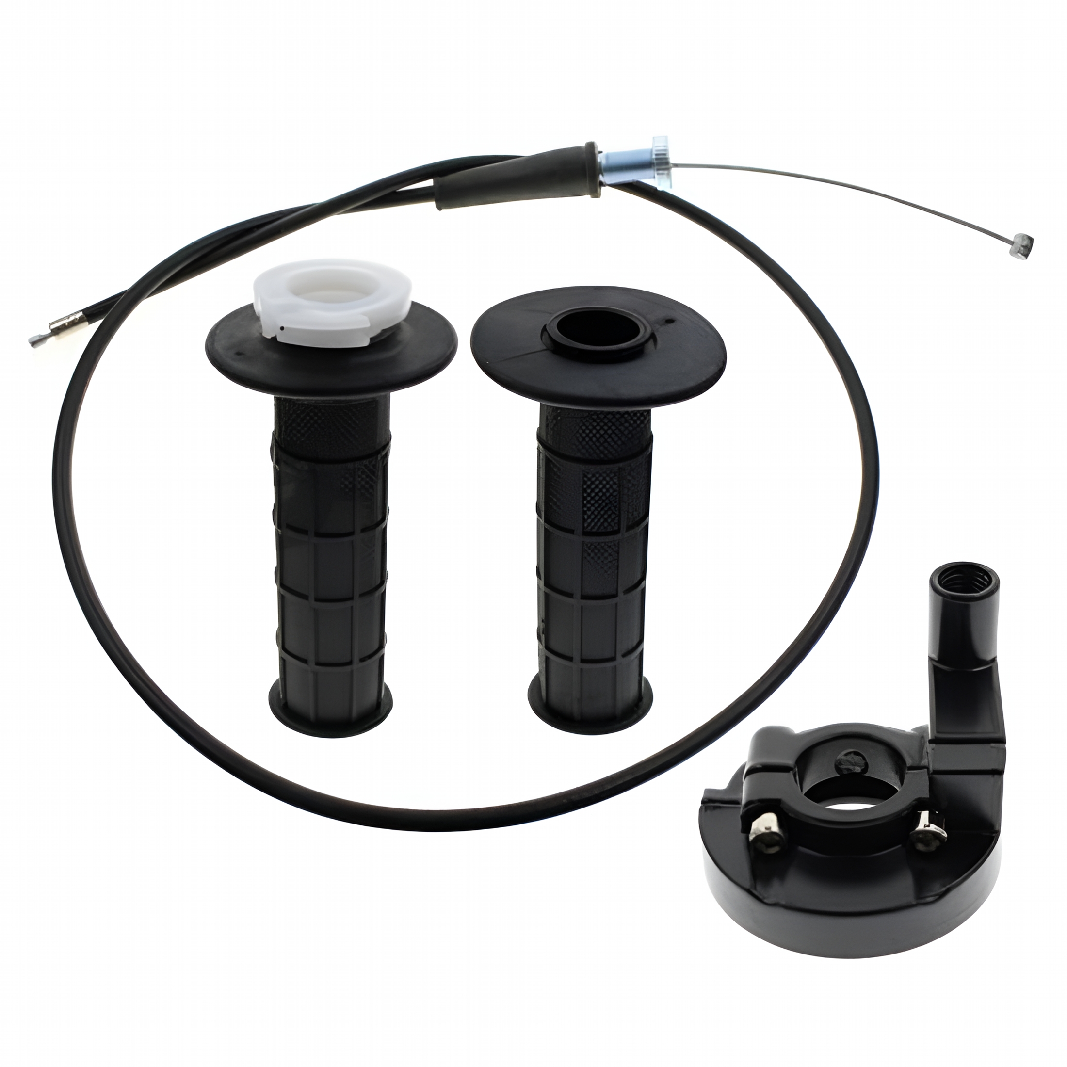 Black 22mm 7/8" Motorcycle Twist Throttle Cable Housing & Accelerator Grips Set