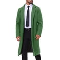 thumbnail image 4 of Abrigo de invierno Inspire Chic para hombres, abrigo de trench de solapa muesca de un solo botón, color verde-nuevo, 4 of 6