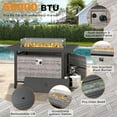 thumbnail image 4 of 8-Seat Outdoor Wicker Patio Furniture Set with Fire Pit Table, Modular Rattan Sectional Sofa & 2 Swivel Rocking Chairs, 4" Thick Cushions, Rust-Resistant Frame,Black, 4 of 9