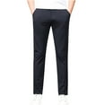 thumbnail image 2 of YUGYXL Men's Suit Pants Casual Ice Silk Comfy Trousers Button Straight Pants Lightweight Business Long Pants, 2 of 7