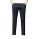 thumbnail image 1 of Pantalones de traje de hombre con cremallera y bolsillo, rectos, de tubo, de color liso, de poliéster, 1 of 6