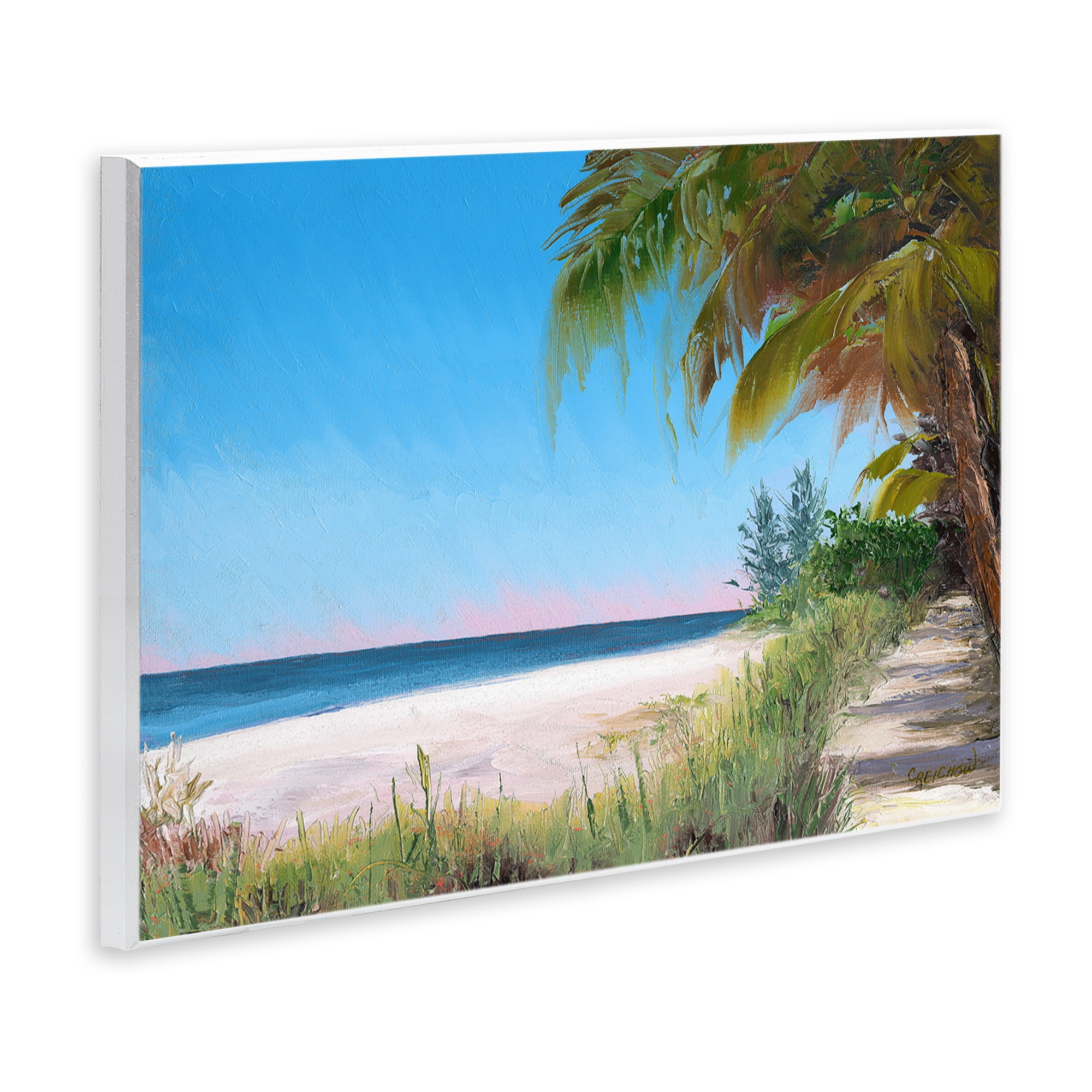 Stupell Industries Tropical Shady Path Landscape & Nature Painting Unframed Art Print Wall Art, 15 x 10