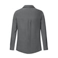 thumbnail image 5 of Babysbule Women's Crinkled Gauze Button Down Shirt, Long Sleeve Turn-Down Collar Loose Fit Blouse for Casual Daily & Office Wear, 5 of 5