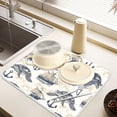 thumbnail image 6 of Ryvnso Retro Sea Turtle Sailboat Dish Drying Mat for Kitchen Countertop 16x18 Small Dish Pad Drainer Rack Dish Sink Mats, 6 of 7