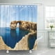 thumbnail image 1 of Cortina de Ducha ABPHQTO Playa Azul Ventana Azul Famoso Arco de Piedra de la Isla de Gozo 150x180 cm, 1 of 1