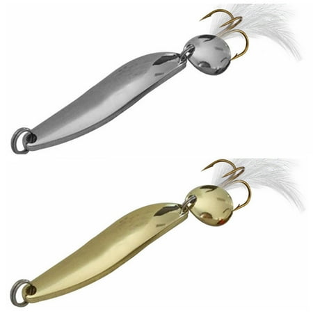 1Pcs Trout Metal Spoon Fishing Lures Gold Sliver Spinner Bait Feather Hook Wobblers Jig Bait Isca Artificial VIB Sequins Tackle