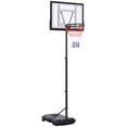 thumbnail image 1 of Soozier Support de Panier de Basketball à Hauteur Réglable - Usage Extérieur et Intérieur, Cadre en Acier, Hauteur 61 Pouces-82,75 Pouces, Noir, avec Roues et Base Stable, 1 of 7