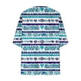 thumbnail image 5 of AGWOLF Hawaiian Kimonos for Women Striped Print Beach Cardigan Loose Lightweight Cover Up Trendy Boho Chiffon Cardigans for Summer Swimwear 3/4 Sleeves Open Front Cardigan Blue,L, 5 of 5