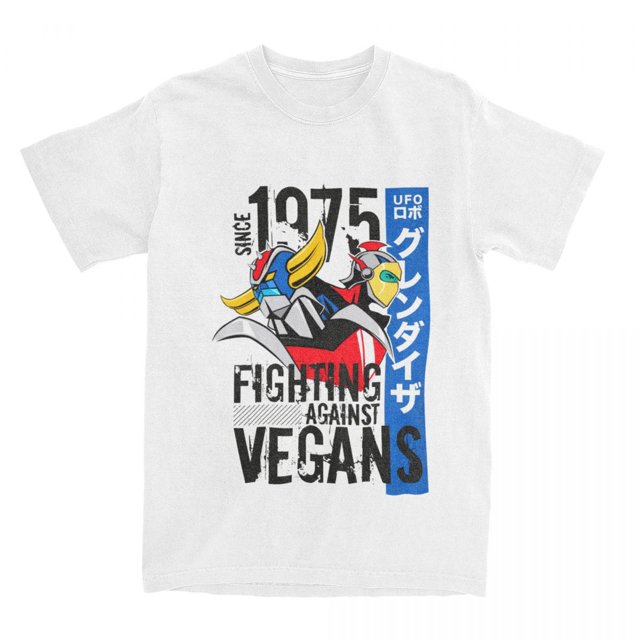 1975 UFO Robot Grendizer camiseta hombres mujeres UFO Robot Goldorak divertida Camiseta de algodón puro cuello redondo manga corta talla UE camiseta