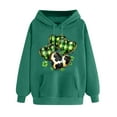 thumbnail image 3 of VBTAPA Happy St Patricks Day 2026 Women Lucky Irish Shamrock Graphic Hoodies Funny Leprechaun Hat Hoody Tops Holiday Party Sweatshirts Army Green XXL, 3 of 6
