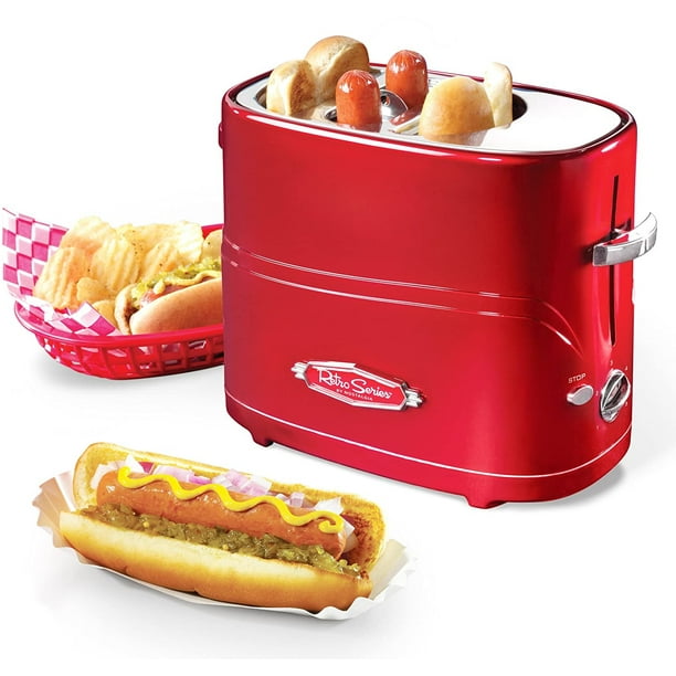 Nostalgia Pop-Up 2 Hot Dog and Bun Toaster With Mini Tongs Works with Chick Nostalgia Nostalgia