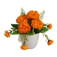 thumbnail image 1 of Flores artificiales en macetas de plástico planta de simulación oficina en casa decoración floral falsa, azul 5 flores Scienceny HA7823-06B, 1 of 3