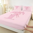thumbnail image 3 of jejeloiu Girl Personalized Gifts Full Size Sheets,Pink Letter T Bed Sheets,Cartoon Cute Bowknot Sheet Sets For Princess,Lightweight Room Decoration,4 Pieces, 3 of 7