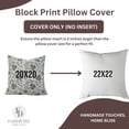 thumbnail image 5 of Fabdivine Hand Block Print Pillow Covers for Every Home, Boho textured Viscose Linen, 14"X36" , Neerabel, 5 of 10