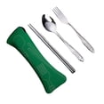 thumbnail image 2 of Sunjoy Tech Cutlery Set with Zipper Bag Stainless Steel Travel Utensils Kit Fork Spoon Chopsticks Durable Storage Pouch for Home Restaurant Outdoor, 2 of 8