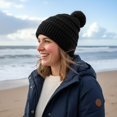 thumbnail image 6 of Womens Pompom Beanie Hat Knit Winter Hat with Warm Fleece Lined, 6 of 8
