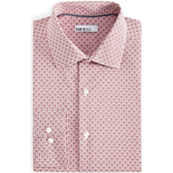 Bar Iii Men Slim fit Dress Shirt Shirt XL 17-17.5 Long Sleeve White