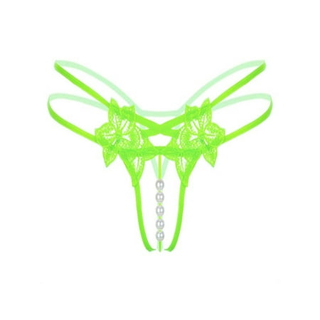 - Mosunx Sexy Pendant Lady Pearl G String V-String Women Panties Low Waist Underwear