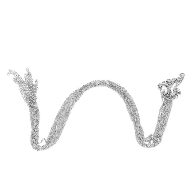 Collares de clavícula Cierre de langosta de acero inoxidable Cadenas colgantes extendidas en forma de O aplanadas