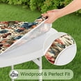 thumbnail image 5 of Pioneer Flower Floral Print Pattern Round Fitted Tablecloth with Elastic Edge,Dining Table Cover Waterproof,Outdoor Round Tablecloth for Camping,Dining,Indoor and Outdoor, 5 of 7