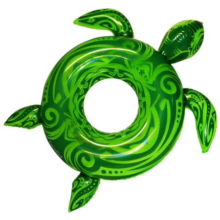 48" Green Translucent Sea Turtle Pool Float, Ages 8+