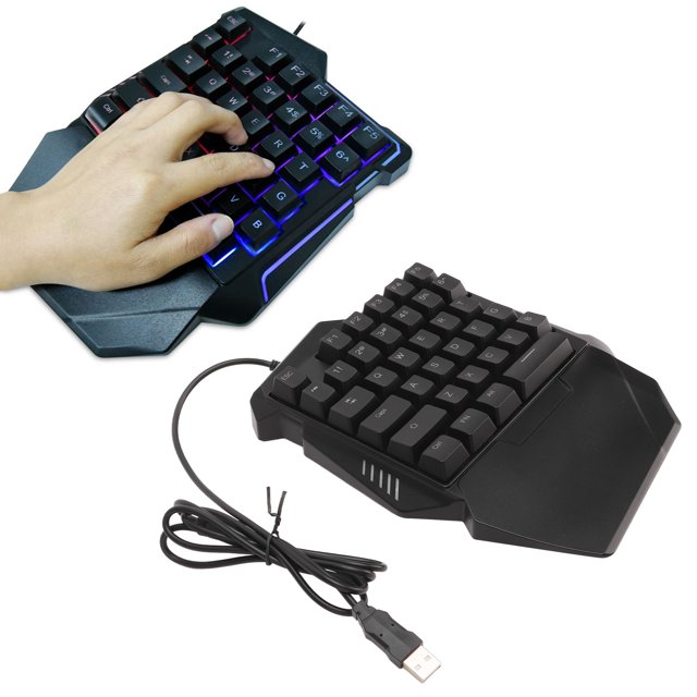 Clavier de Jeu à une Main, Mini Clavier de Jeu Design Ergonomique Facile à Utiliser RGB Rétroéclairage pour la Maison