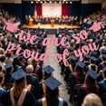 thumbnail image 5 of chaungfeng We Are So Prouds Of You Graduation Banners 98 Inch, Glitter Congrats Grad Garland for Graduation Party Decorations Grad Party Supplies, Pink, 5 of 6