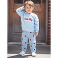 thumbnail image 5 of BemeyourBBs Toddler Baby Boys Girls Valentines Day Outfit Fall Winter Spring Clothes Lover Boy Embroidery Long Sleeve Pullover Crewneck Sweatshirt Heart Plaid Pants Cute 2Pcs Clothing Set, 5 of 9