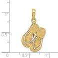 thumbnail image 3 of Real 14kt and Rhodium Large Double Flip-Flop Pendant; for Adults and Teens; for Women and Men, 3 of 4