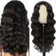 thumbnail image 5 of Pelucas con flequillo para mujer, peluca ondulada suelta, peluca de fibra química, cabello largo, pequeña, rizada, cubierta para la cabeza, peluca rizada negra de seda mate de alta temperatura., 5 of 5
