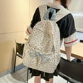 thumbnail image 3 of Cute bow backpack for women, cute floral pattern backpack, college-style school bag, fashionable laptop backpack., 3 of 7
