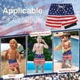 thumbnail image 3 of Zando 4th of July Swim Trunks for Boys with Compression Liner Patriotic American Flag Quick Dry Stretch Board Shorts 4-12, 3 of 7