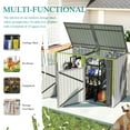 thumbnail image 7 of Outdoor Trash Can Storage Shed, 54 Cu.Ft Outside Garbage Can Storage Shed, Waterproof Horizontal Storage Cabinet, Bicycle Sheds & Outdoor Storage Clearance, Light Grey, 7 of 7